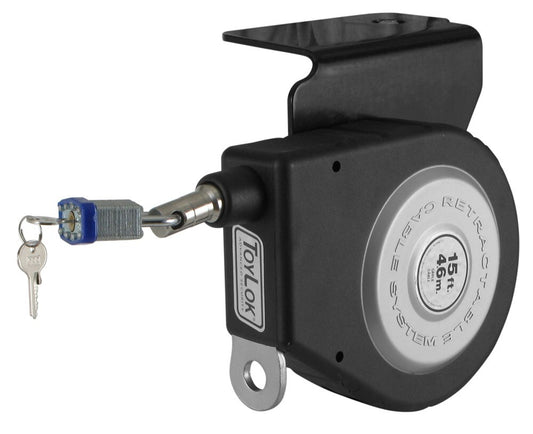 ToyLok Stake Pocket Mounted Retractable Cable Lock - 15' Cable - Nylon Case